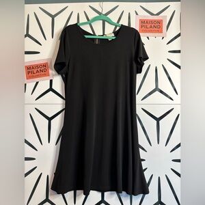 Michael by Michael Kors Black A-Line Swing  Dress w/ Silver Zipper – Sz L